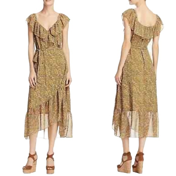 NWOT Rebecca Minkoff Jessica Floral Midi Wrap Dress S - Picture 1 of 7